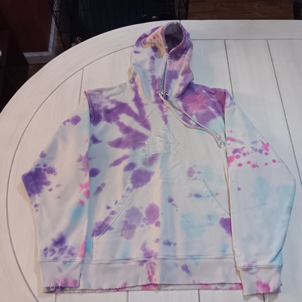 Women's Large Adidas Multicolor Tie-Dye Hoodie